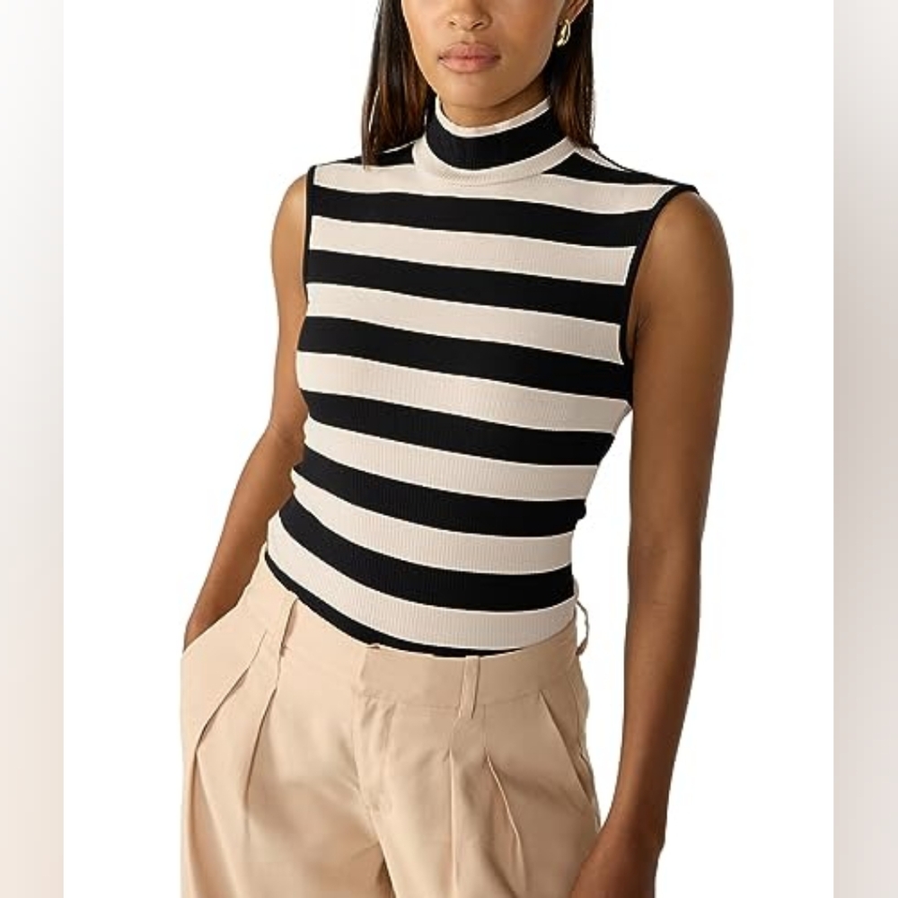 Sanctuary Essential Mock 2.0 Toasted Marshmallow/Black Stripe